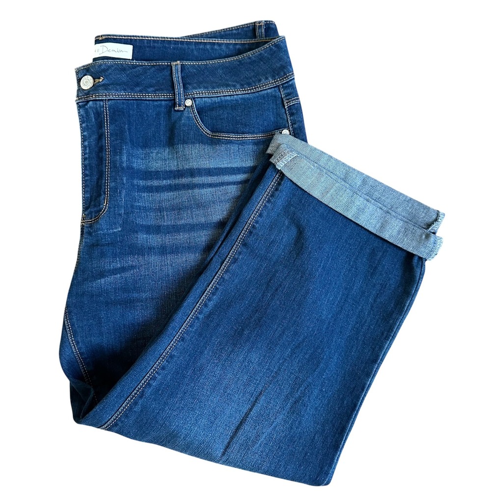 Est 1946 Denim Capri Jeans Womens Size 16‎ Mid Rise Cuffed Blue
